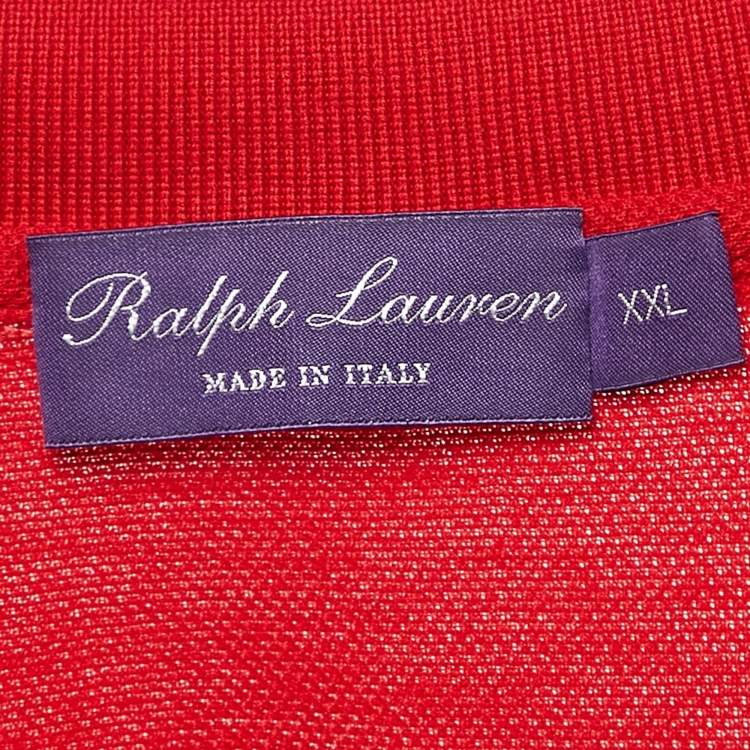 مملوكة مسبقًا Ralph Lauren Purple Label Red Cotton Pique Polo T-Shirt XXL