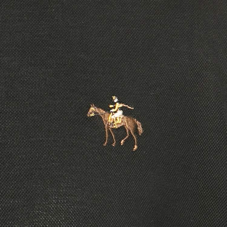 مملوكة مسبقًا Ralph Lauren Purple Label Black Pique Cotton Polo T-Shirt XXL