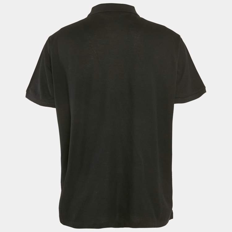 مملوكة مسبقًا Ralph Lauren Purple Label Black Pique Cotton Polo T-Shirt XXL