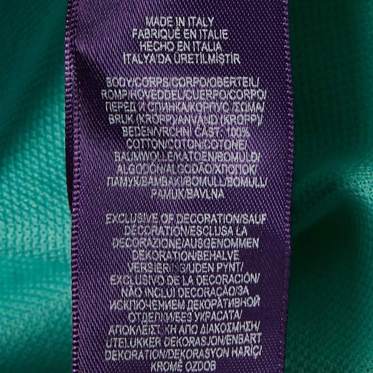 Pre Owned Ralph Lauren Purple Label Blue Embroidered Cotton Pique Polo T-Shirt XXL