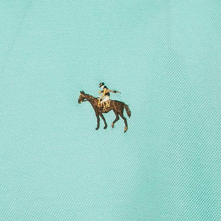 Pre Owned Ralph Lauren Purple Label Blue Embroidered Cotton Pique Polo T-Shirt XXL