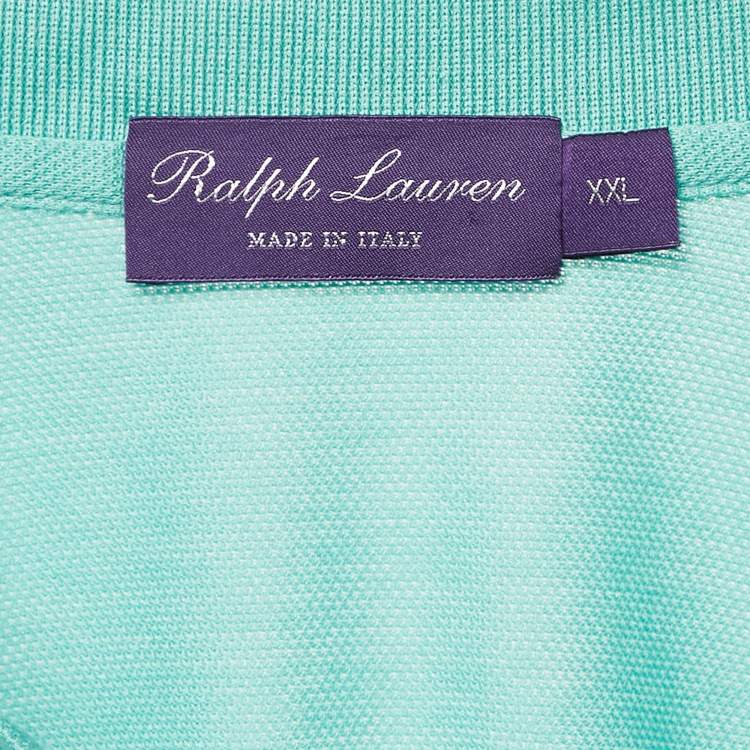 Pre Owned Ralph Lauren Purple Label Blue Embroidered Cotton Pique Polo T-Shirt XXL