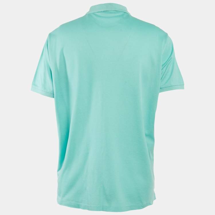 Pre Owned Ralph Lauren Purple Label Blue Embroidered Cotton Pique Polo T-Shirt XXL