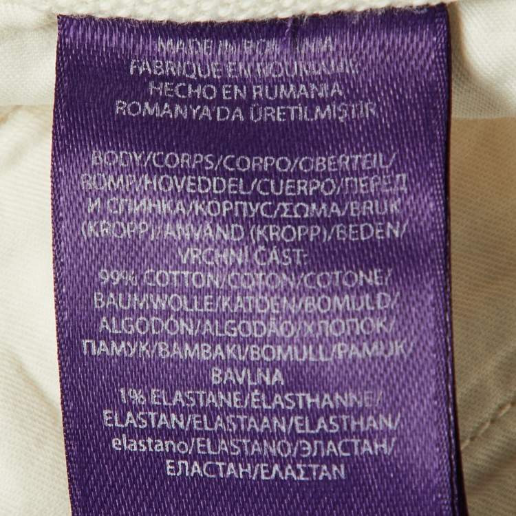 Pre Owned Ralph Lauren Purple Label Cream Cotton Cargo Pants XXL