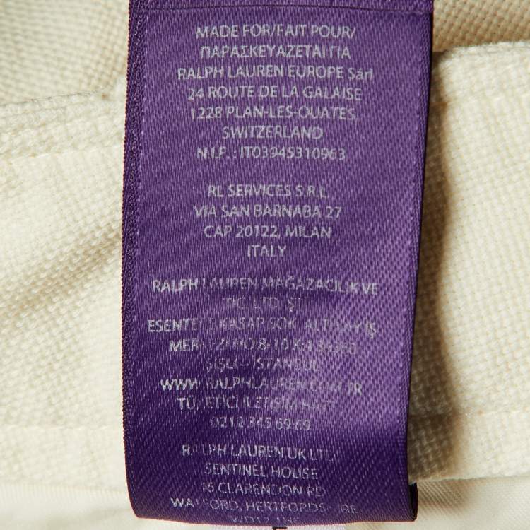 Pre Owned Ralph Lauren Purple Label Cream Cotton Cargo Pants XXL