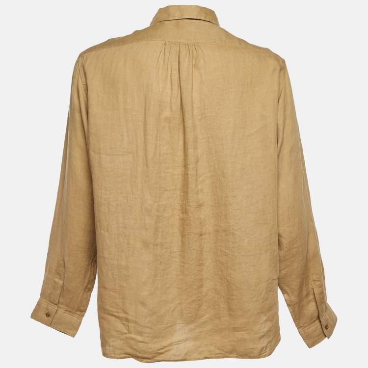 Pre Owned Ralph Lauren Purple Label Beige Button Front Shirt XL