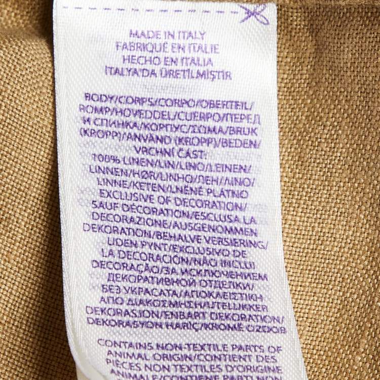 Pre Owned Ralph Lauren Purple Label Beige Button Front Shirt XL