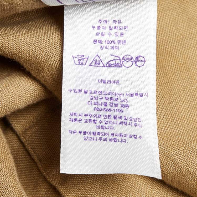 Pre Owned Ralph Lauren Purple Label Beige Button Front Shirt XL