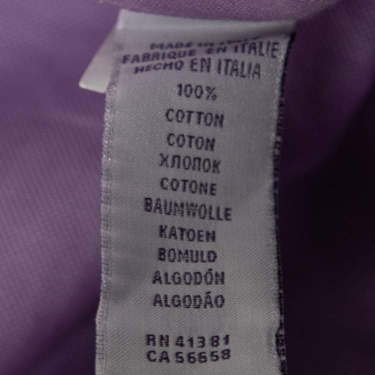 مملوكة مسبقًا Ralph Lauren Lavender Cotton Logo Embroidered Button Down Shirt S
