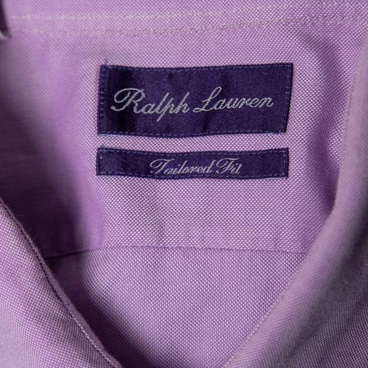 مملوكة مسبقًا Ralph Lauren Lavender Cotton Logo Embroidered Button Down Shirt S