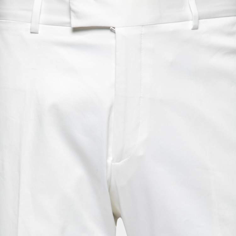 Pre Owned Ralph Lauren Purple Label White Cotton Slim Fit Trousers XXL Waist 38"
