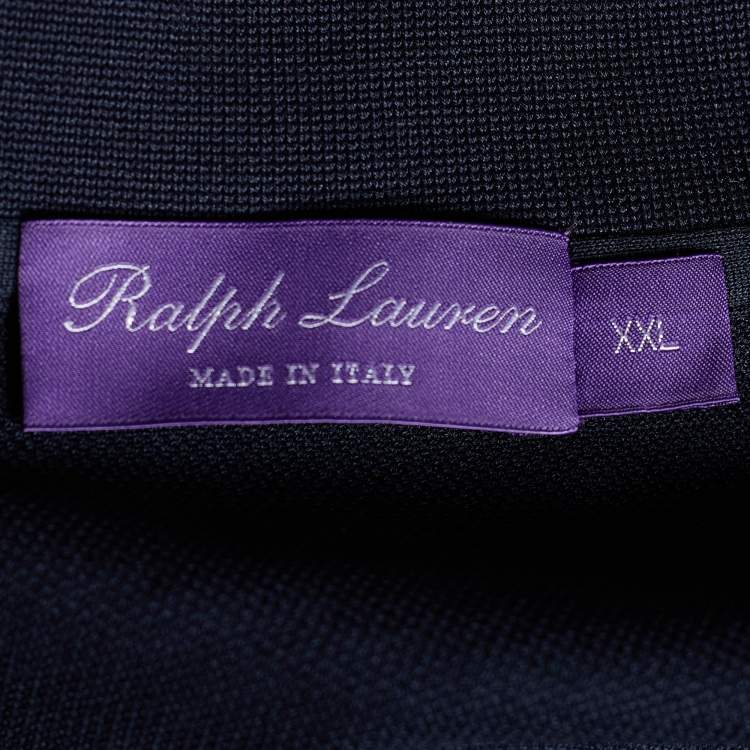 مملوكة مسبقًا Ralph Lauren Purple Label Navy Blue Cotton Pique Polo T-Shirt XXL