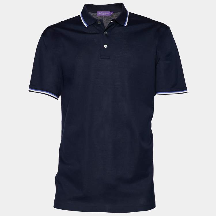 Ralph Lauren Purple Label Navy Blue Cotton Pique Polo T-Shirt XXL Ralph  Lauren Purple Label | TLC