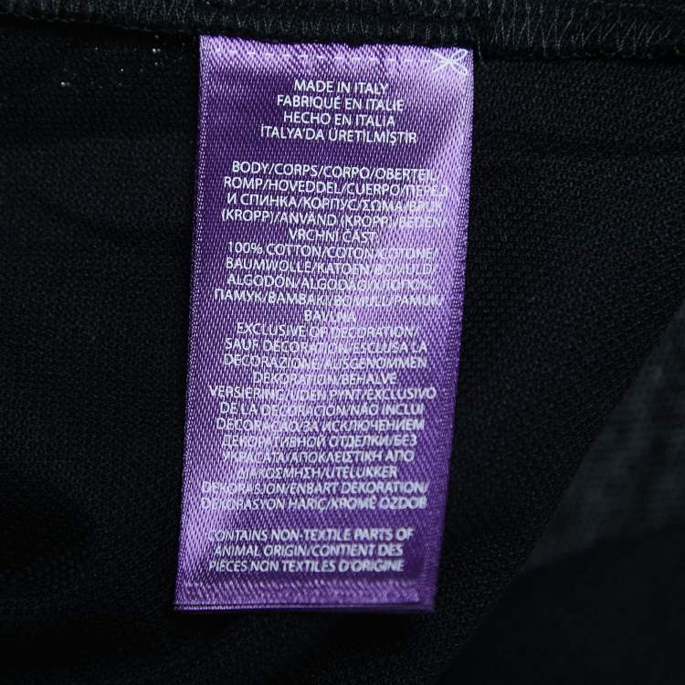 Pre Owned Ralph Lauren Purple Label Black Cotton Pique T-Shirt XL