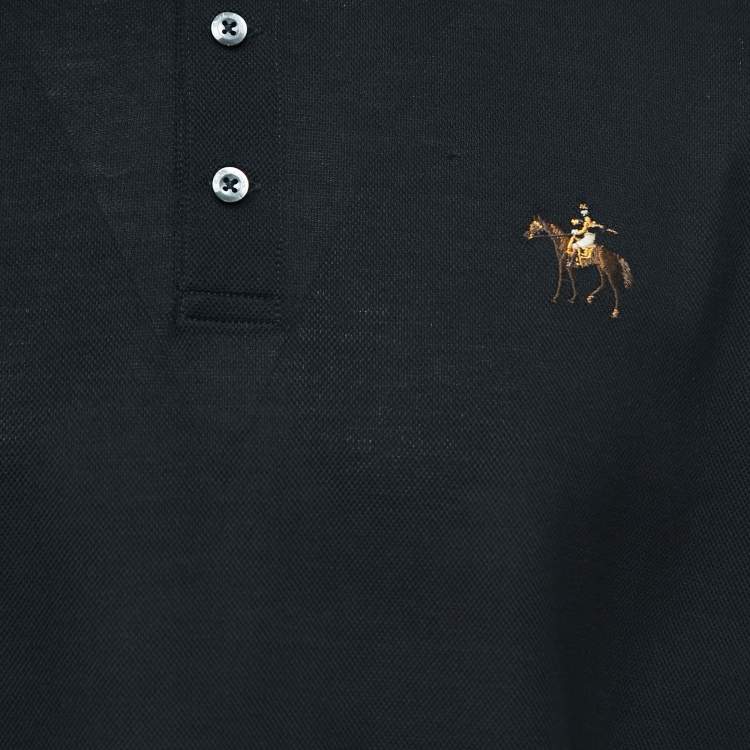 Pre Owned Ralph Lauren Purple Label Black Cotton Pique T-Shirt XL