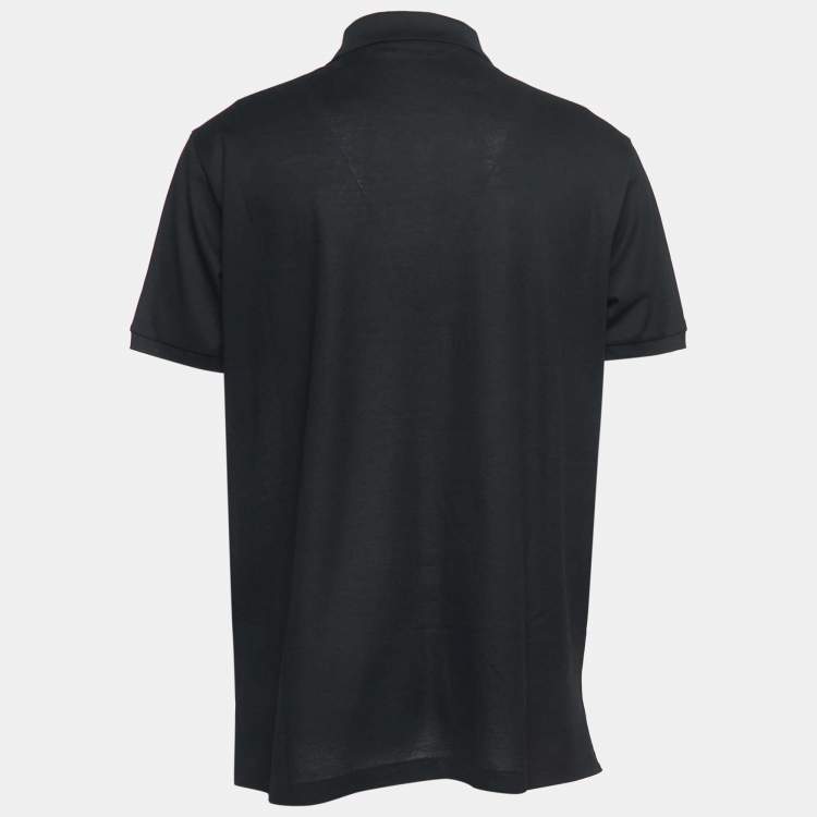 Pre Owned Ralph Lauren Purple Label Black Cotton Pique T-Shirt XL