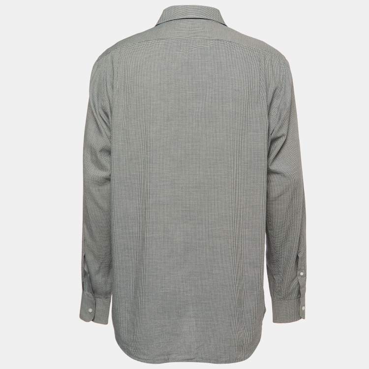 Pre Owned Ralph Lauren Black Print Cotton Button Front Full Sleeve Shirt L