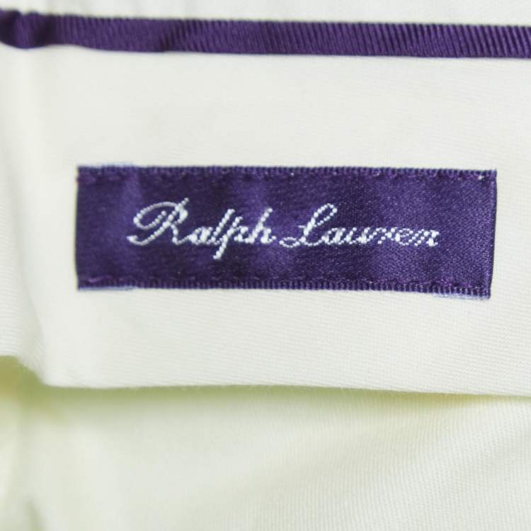 Pre Owned Ralph Lauren Purple Label Green Linen Trousers XXL