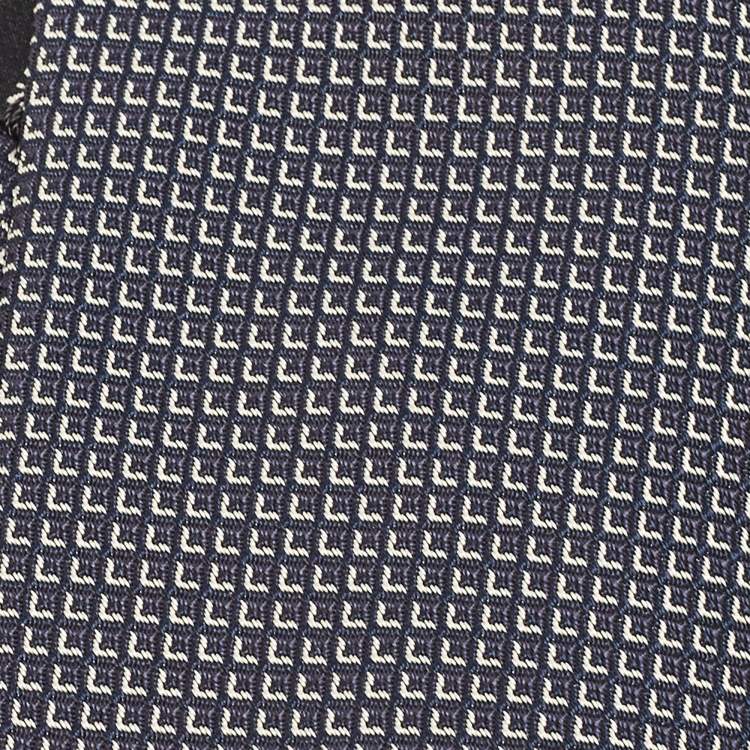 Pre Owned Ralph Lauren Navy Blue Patterned Silk Tie