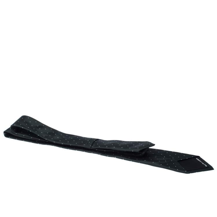Pre Owned Ralph Lauren Dark Green Dotted Silk Classic TIe