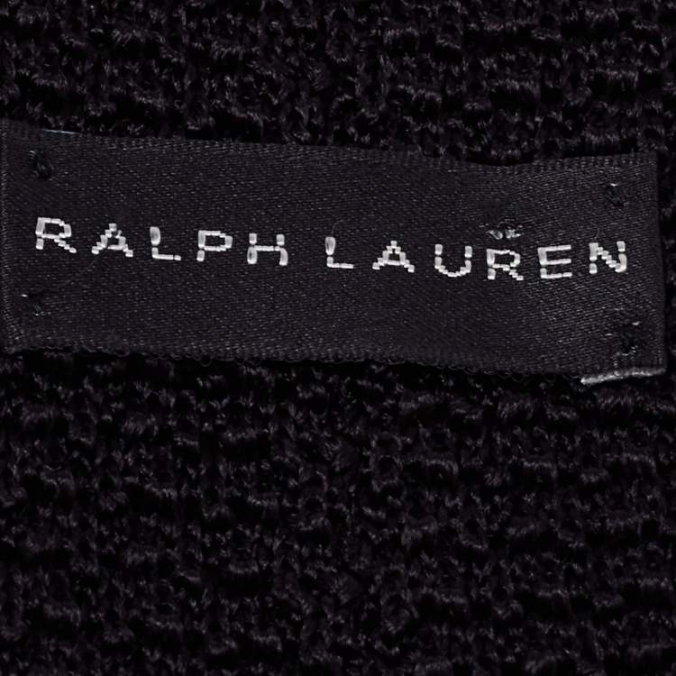 Pre Owned Ralph Lauren Black Knit Silk Skinny Tie