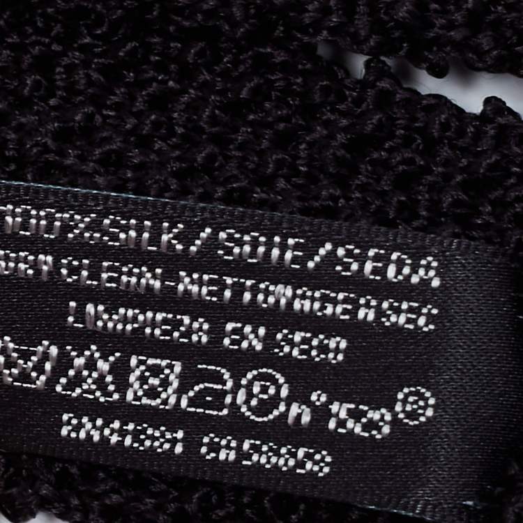 Pre Owned Ralph Lauren Black Knit Silk Skinny Tie