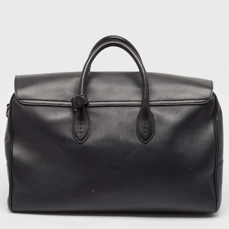 Pre Owned Ralph Lauren Black Leather Ricky 50 Weekender