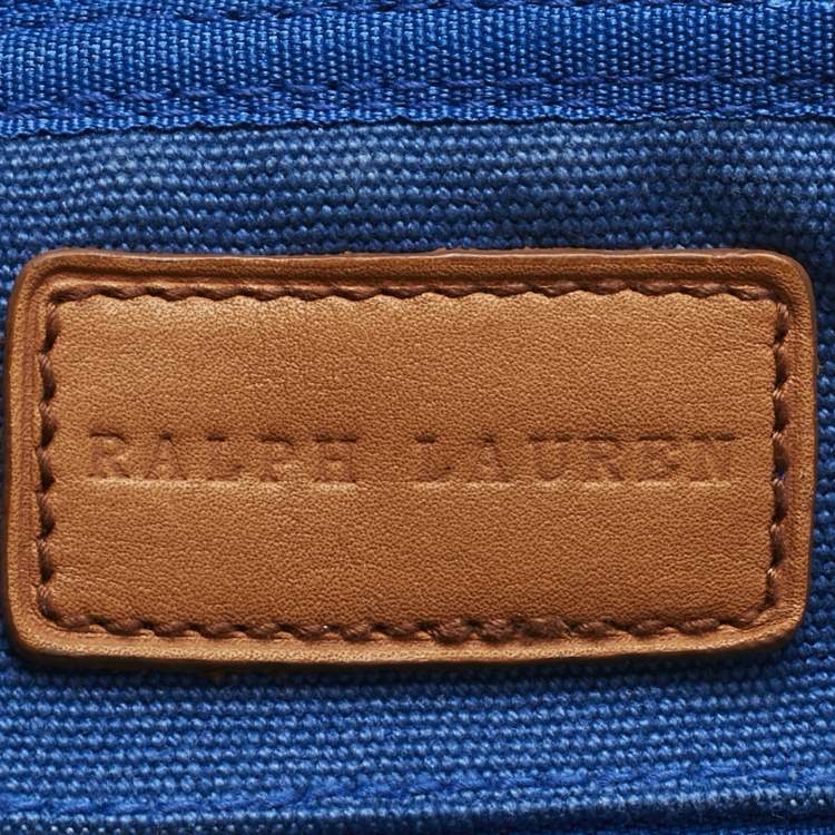 Pre Owned Ralph Lauren Blue Canvas Embroidered Duffel Bag