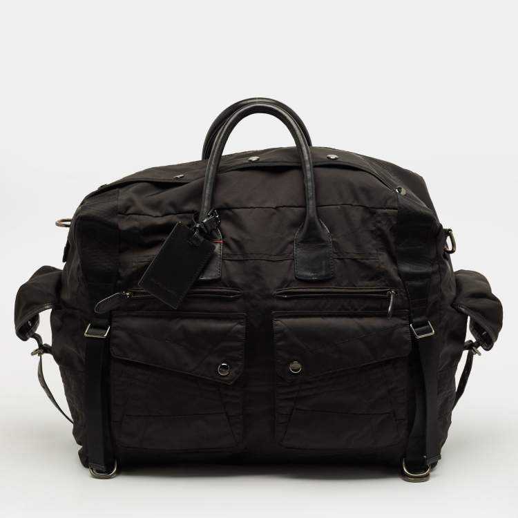 Pre Owned Ralph Lauren Black Nylon Multi Pockets Duffel Bag
