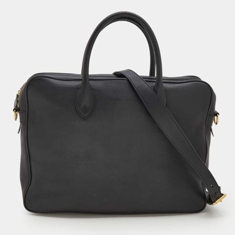 Ralph lauren pebbled online leather briefcase