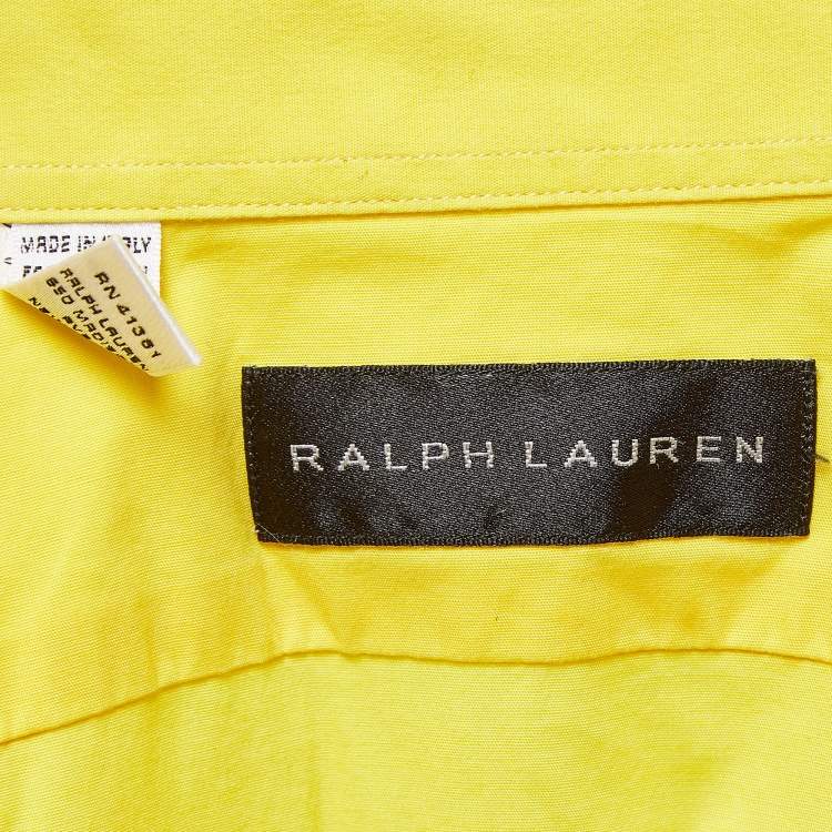 Pre Owned Ralph Lauren Yellow Cotton  Long Sleeve Shirts M