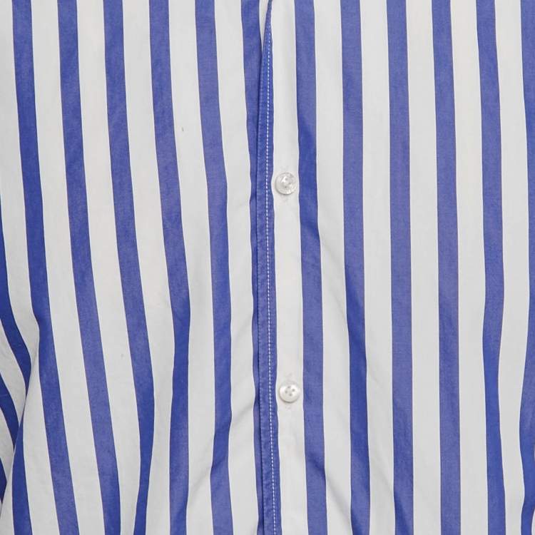 Pre Owned Ralph Lauren Blue/White Stripe Cotton Shirt L