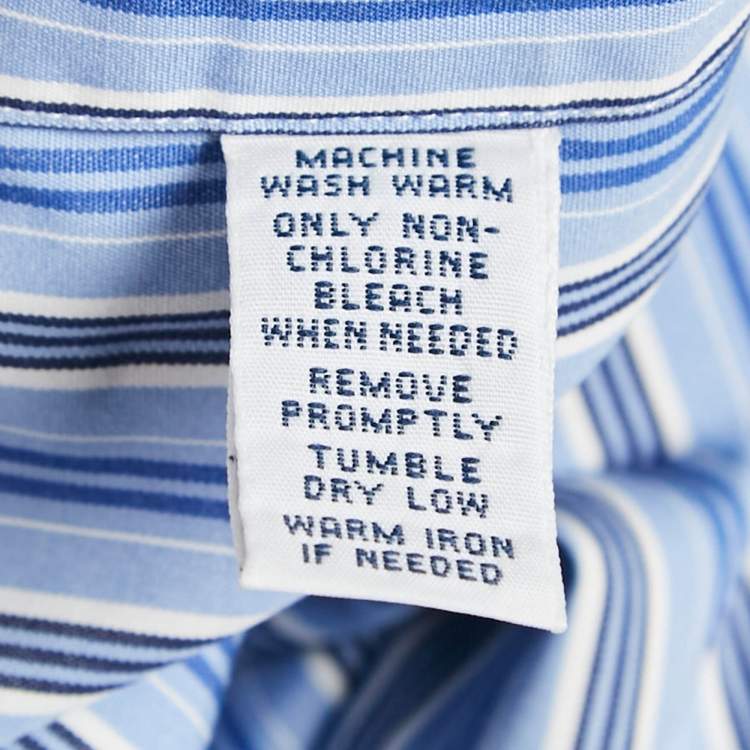مملوكة مسبقًا Ralph Lauren Blue Striped Cotton Classic Fit Shirt M