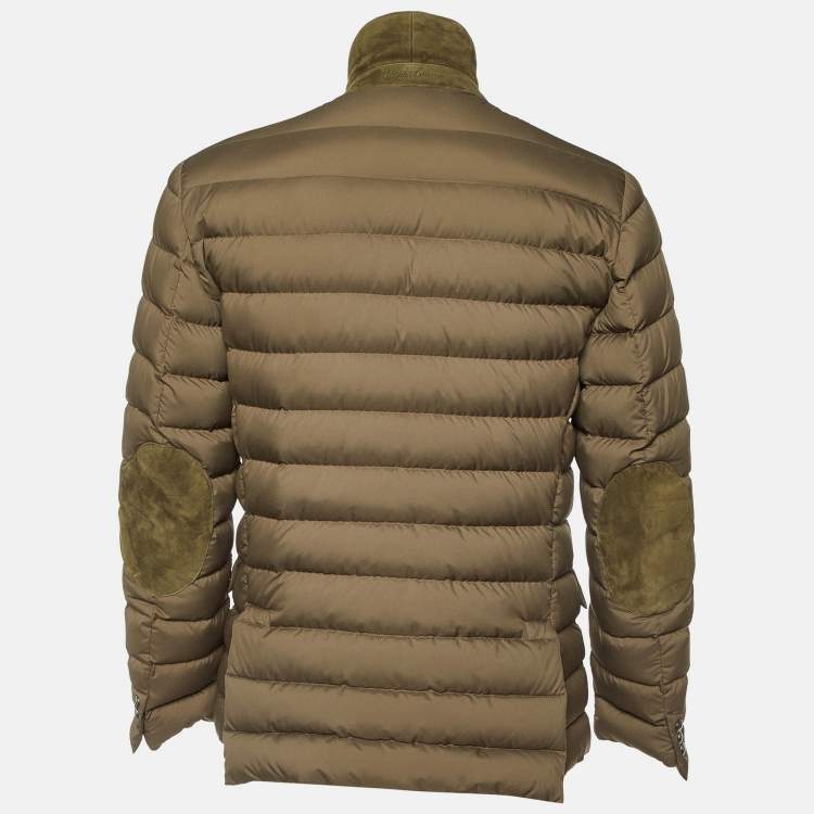 Pre Owned Ralph Lauren Olive Green Synthetic Quilted Down Jacket L