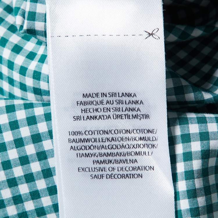 Pre Owned Ralph Lauren Green Gingham Cotton Button-Down Shirt M