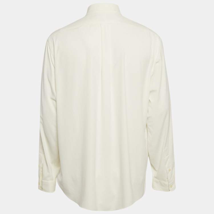 Pre Owned Ralph Lauren White Stretch Nylon Classic Fit Shirt XL