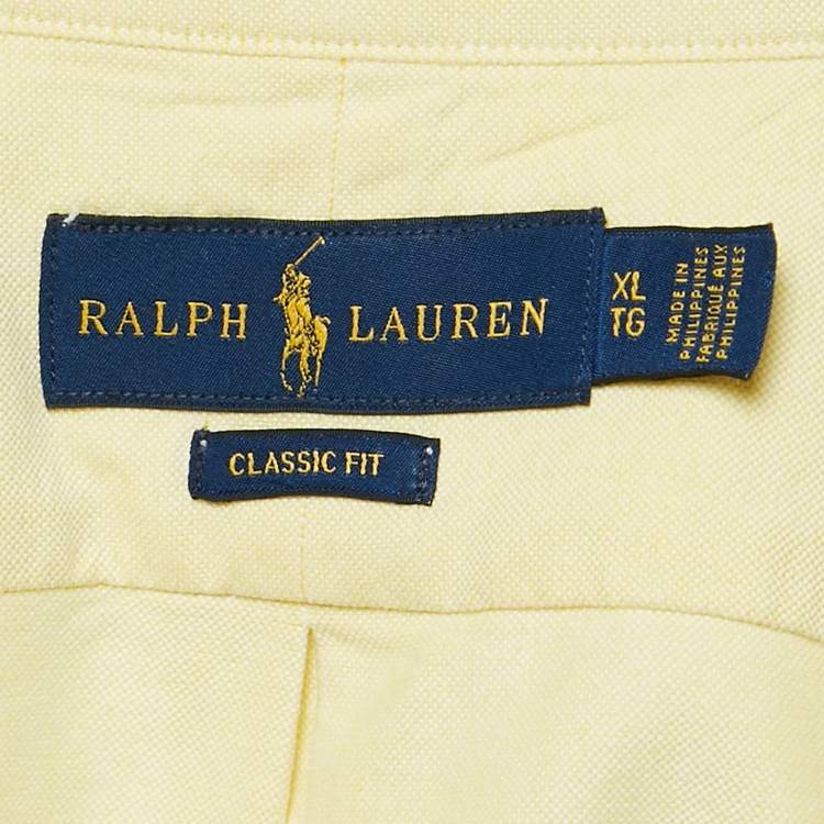 Pre Owned Ralph Lauren Yellow Cotton Classic Fit Shirt XL