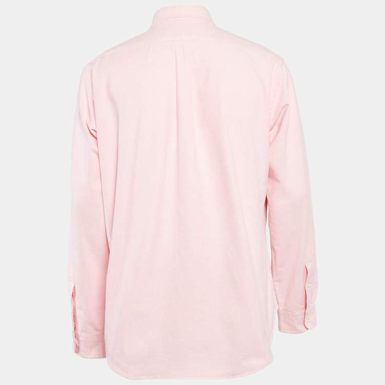 مملوكة مسبقًا Ralph Lauren Pink Stretch Oxford Cotton Slim Fit Shirt XL