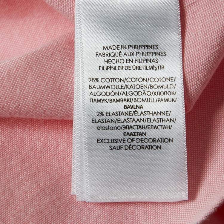 مملوكة مسبقًا Ralph Lauren Pink Stretch Oxford Cotton Slim Fit Shirt XL