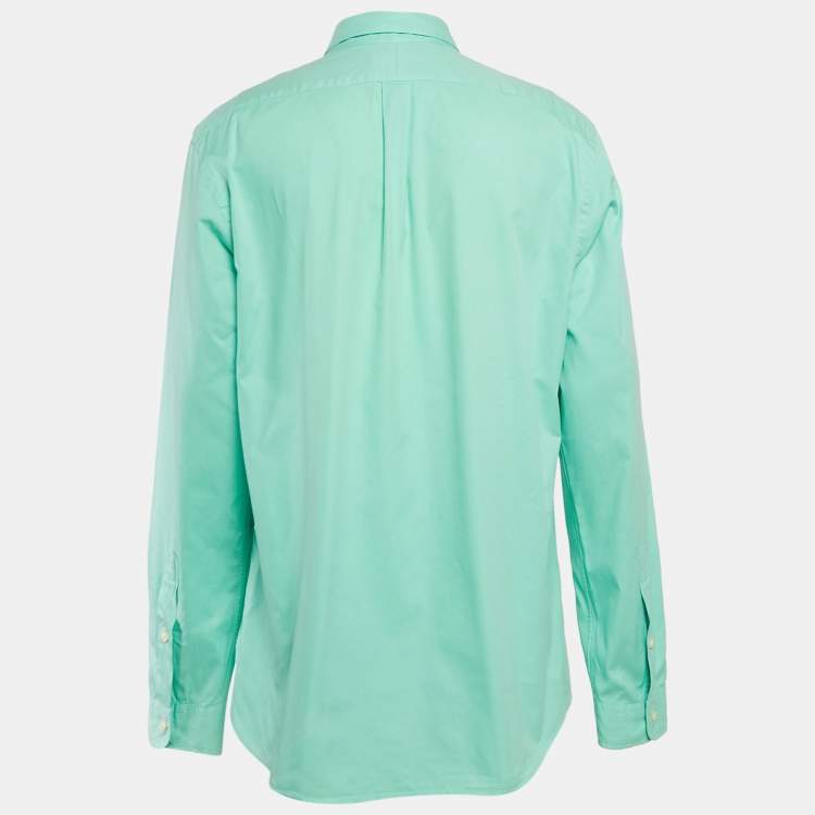 Pre Owned Ralph Lauren Green Cotton Slim Fit Shirt XL