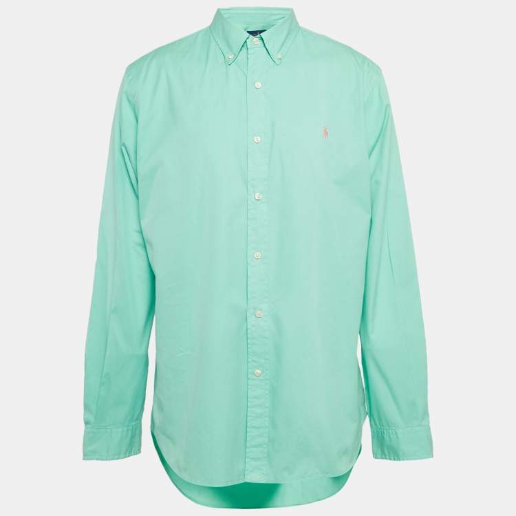 Pre Owned Ralph Lauren Green Cotton Slim Fit Shirt XL