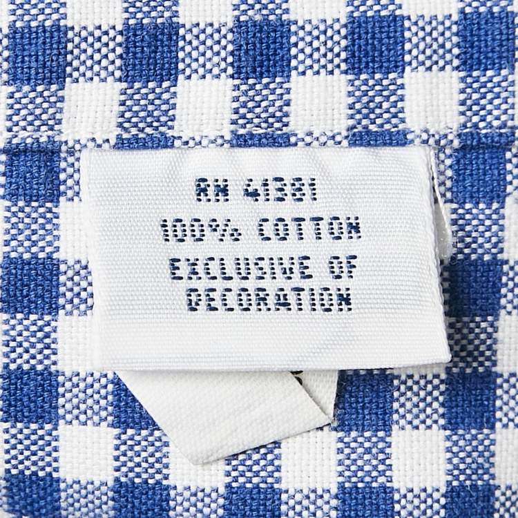 Pre Owned Ralph Lauren Blue/White Gingham Check Cotton Short Sleeve Shirt L