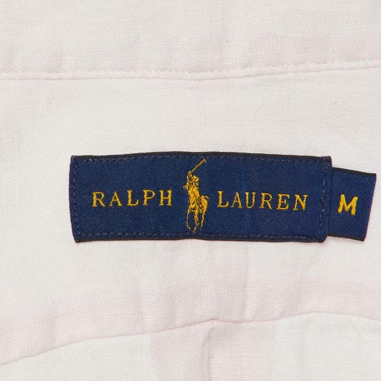 Pre Owned Ralph Lauren Pink Ombre Linen Button Down Shirt M