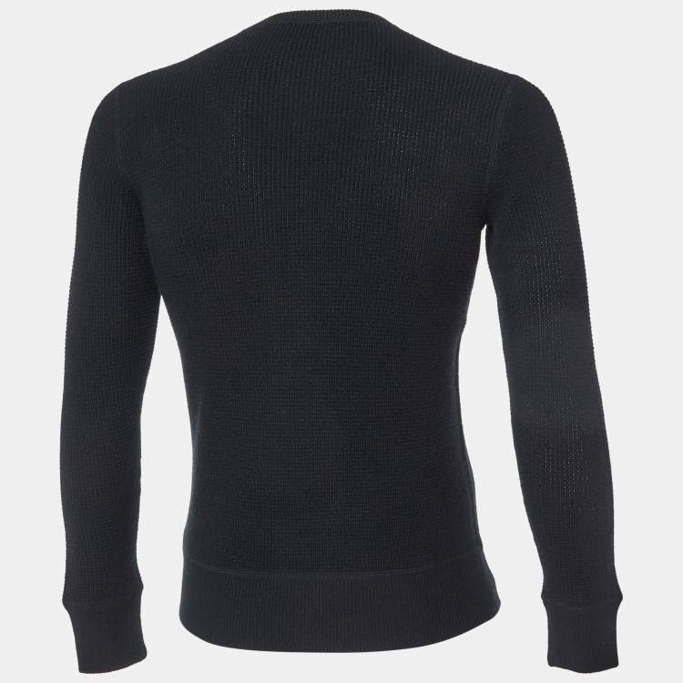 Pre Owned Ralph Lauren Black Cashmere Rib Knit Full Sleeve Jumper S