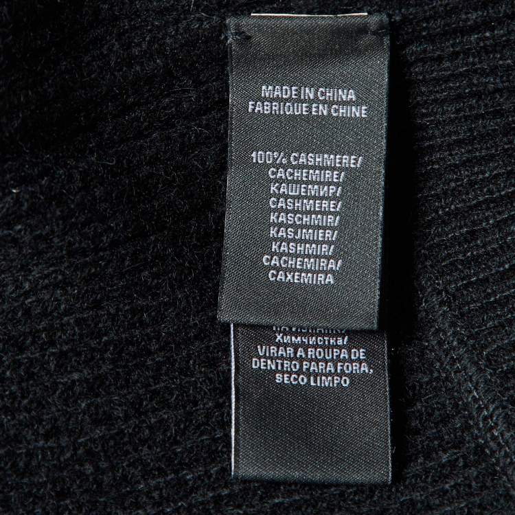 Pre Owned Ralph Lauren Black Cashmere Rib Knit Full Sleeve Jumper S