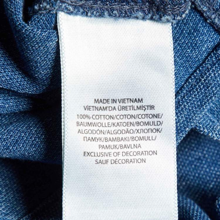Pre Owned Ralph Lauren Blue Cotton Featherweight Mesh Button Down Shirt M