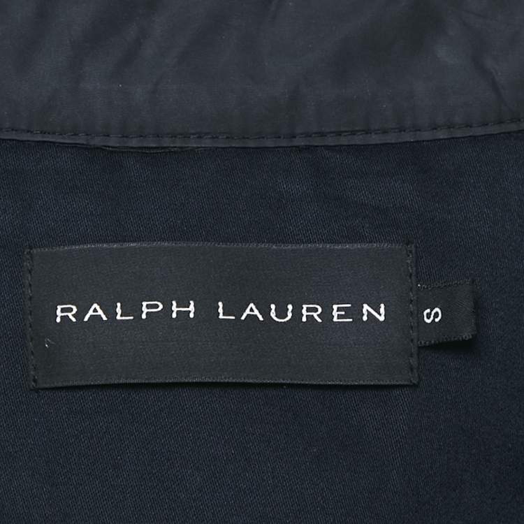 Pre Owned Ralph Lauren Black Nylon Zip-Up Quilted Biker Jacket S