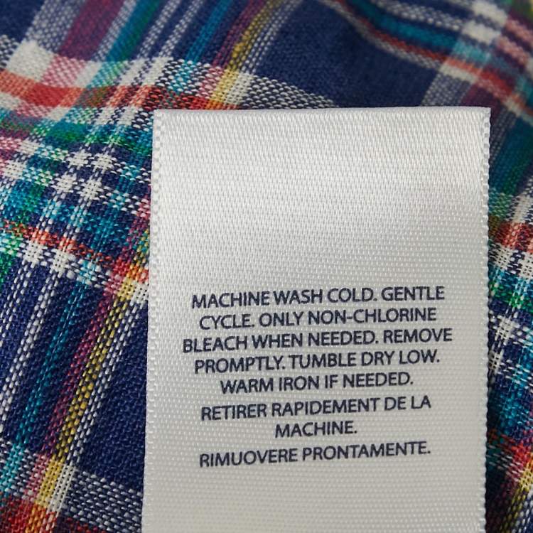 Pre Owned Ralph Lauren Blue Tartan Checks Sea Soft Linen Shirt S