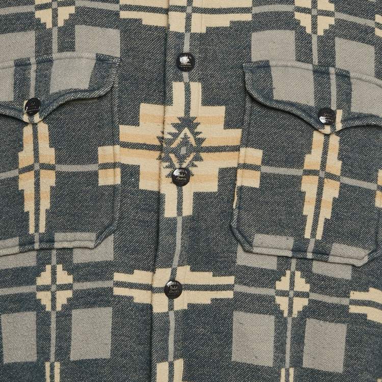 Pre Owned Ralph Lauren Blue Printed Cotton Long Sleeve Shirt XL 