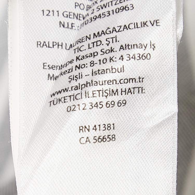 Pre Owned Ralph Lauren Grey Striped Cotton Long Sleeve Shirt M